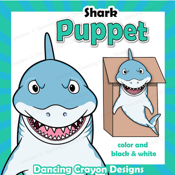 Preview of Shark Craft Activity | Printable Paper Bag Puppet Template