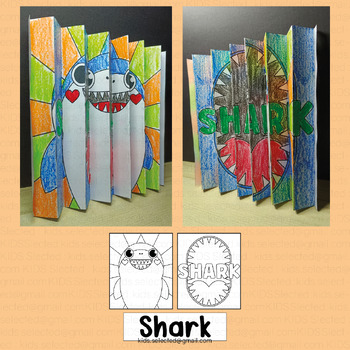 Preview of Shark Craft Agamograph Shark Week Activities Ocean Animals Coloring Page Board