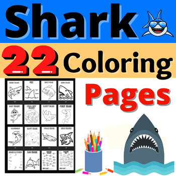 Preview of Shark Craft Coloring Book Pages Activity Resource Art Activity Sharks Week