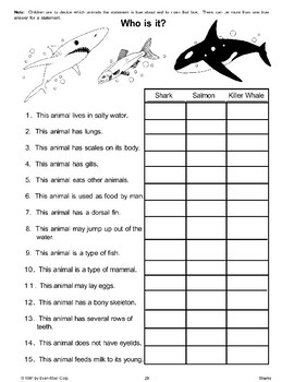 Shark Crossword Puzzle by Evan-Moor Educational Publishers