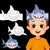 Shark Week Crown Coloring Activities Ocean Sea Animal  Hat