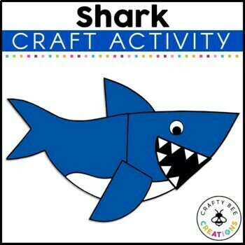 Preview of Shark Craft Ocean Animals Habitat Activities Bulletin Board End of the Year June