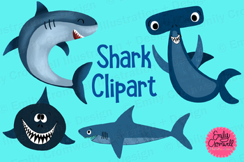 cute shark clipart for kids