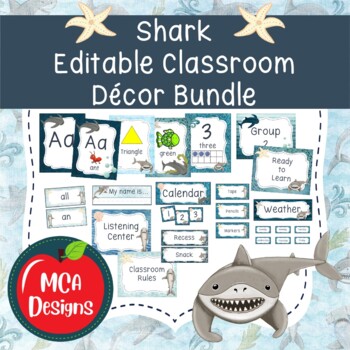 Gone Fishing Editable Classroom Decor Bundle