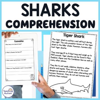 Preview of Shark Facts Reading Comprehension Passages and Questions | Shark Week Activities