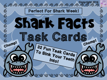 Preview of Shark Facts Task Cards (Shark Week)