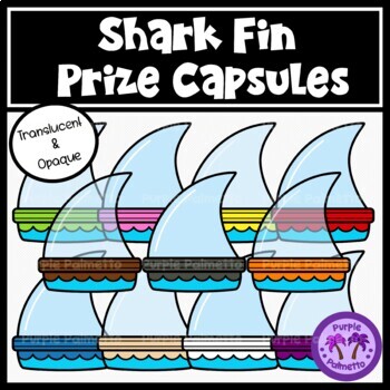 Preview of Shark Fin Prize Capsules Clipart {Shark Week}