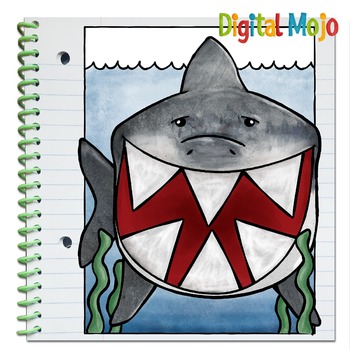 Preview of Shark Interactive Notebook Editable Flaps Template