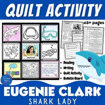 Preview of Shark Lady Create a Collaboration Quilt Activity | Eugenie Clark STEM Science