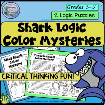 Preview of Shark Logic Puzzle- Ocean Activity - Summer Fun - fast finishers - GATE