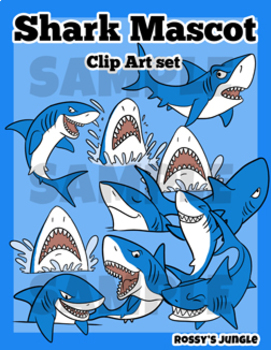 Preview of Shark Mascot Clip Art set
