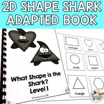 Preview of Shark Math Activity | 2D Shape Adapted Book for Special Education