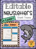 Shark Newsletters in Color (EDITABLE)