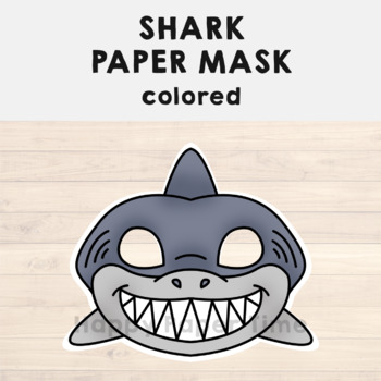 Afvigelse Watt violin Shark Paper Mask Printable Ocean Sea Animal Craft Activity Costume for Kids