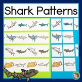 Shark Patterns Math Center with AB, ABC, AAB & ABB Patterns