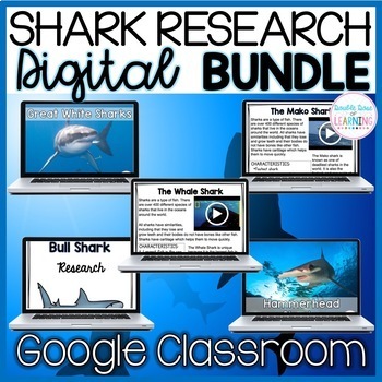 Preview of Shark Research Digital Distance Learning Units for Google (5 different sharks!)