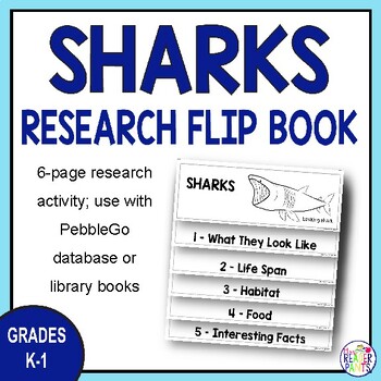 Preview of Shark Research Flip Book - PebbleGo Research Project - Shark Week