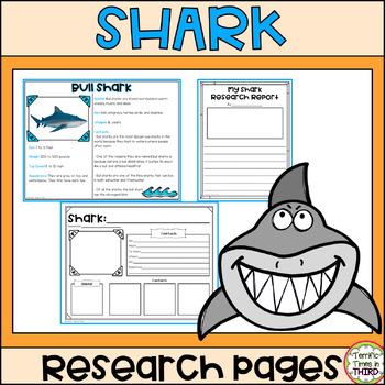 Shark Research Pages: Read and write about 8 different sharks | TPT