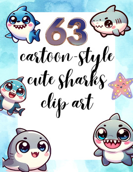 Preview of Shark Smiles: Cartoon Shark Clip Art Collection