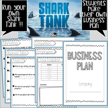 Shark Tank Business Plan Activity by Math and Glitter TPT
