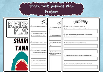 Preview of Shark Tank Business Plan Project - Business Strategy Roleplay Game for Kids