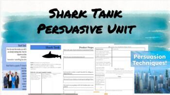Preview of Shark Tank Persuasive Unit Bundle: Persuasive writing advertisement and pitch