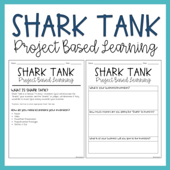 Preview of Shark Tank Project Based Learning