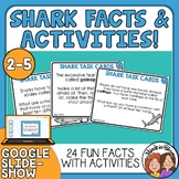 Sharks Task Cards: Fun Fact Activities with ELA & Math Enr