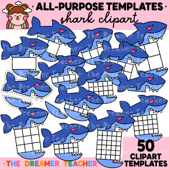 Preview of Shark Templates | Summer and Sea Animals Clipart
