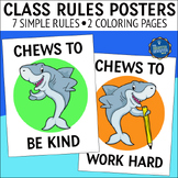 Classroom Rules Posters Shark Theme