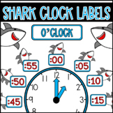 Shark Themed Clock Labels: Telling Time Classroom Decor