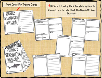 Preview of SHARK Research Trading Cards Graphic Organizers and QR Codes