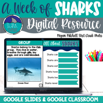Preview of Shark Unit Digital Nonfiction Informational Text Digital Google Slides 