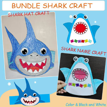 Shark Week Activities Hat Craft Name Craft Ocean Animal Coloring Summer ...