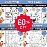 Shark Week Bundle : 4 Collaborative Coloring Posters | Fun