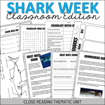 Preview of Shark Week Close Reading Classroom Edition
