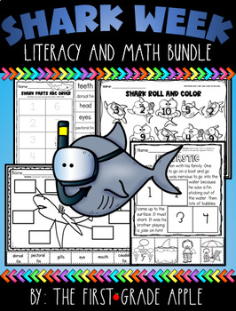 Preview of Shark Week Literacy and Math Bundle