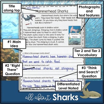 Shark Week Reading Passages - Distance Learning by ELA with Mrs Martin