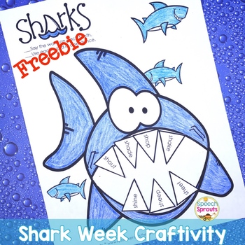 Preview of Shark Week Activity Open-Ended Summer Speech Therapy Articulation Craft