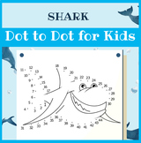 Shark dot to dot for kids