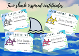 Shark inspired editable certificate