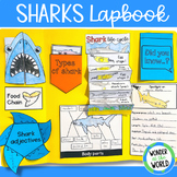 Shark lapbook with foldable templates - food chain, life c