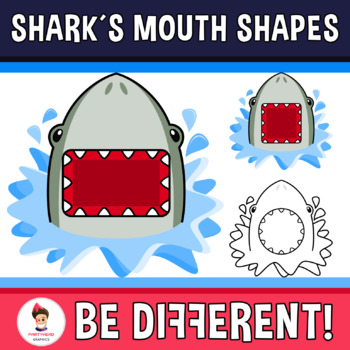 Preview of Shark´s Mouth Shapes Clipart Geometry Math 2D Ocean Summer