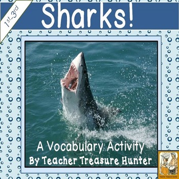 Preview of Shark vocabulary activityRead & Write the room ~ FREEBIE! 1st-3rd