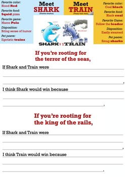 Preview of Shark vs Train Prediction Writing