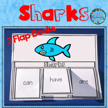 Preview of Sharks Writing Flap Book Templates Ocean Animals Activities Kindergarten 1st 2nd