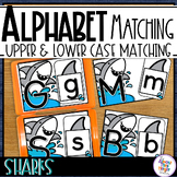 Uppercase and Lowercase Alphabet Matching Task Cards - SHARKS