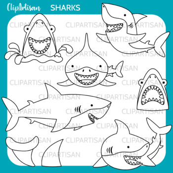 shark mouth clipart black and white