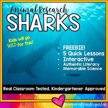 Preview of Sharks FREEBIE!  Animal Research Mixed w/ Authentic Literacy Practice!