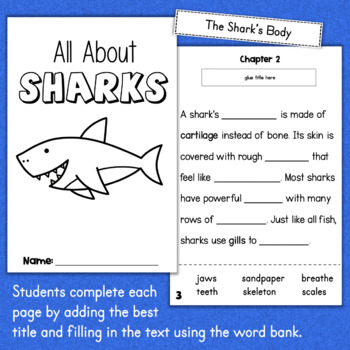 All About SHARKS Reading Comprehension Interactive Shark Week Activity